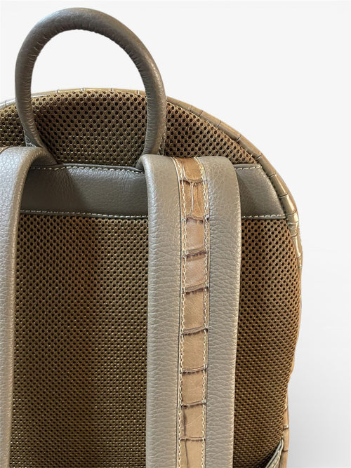 Premium Leather Backpack – Croco & Pebbled Finish