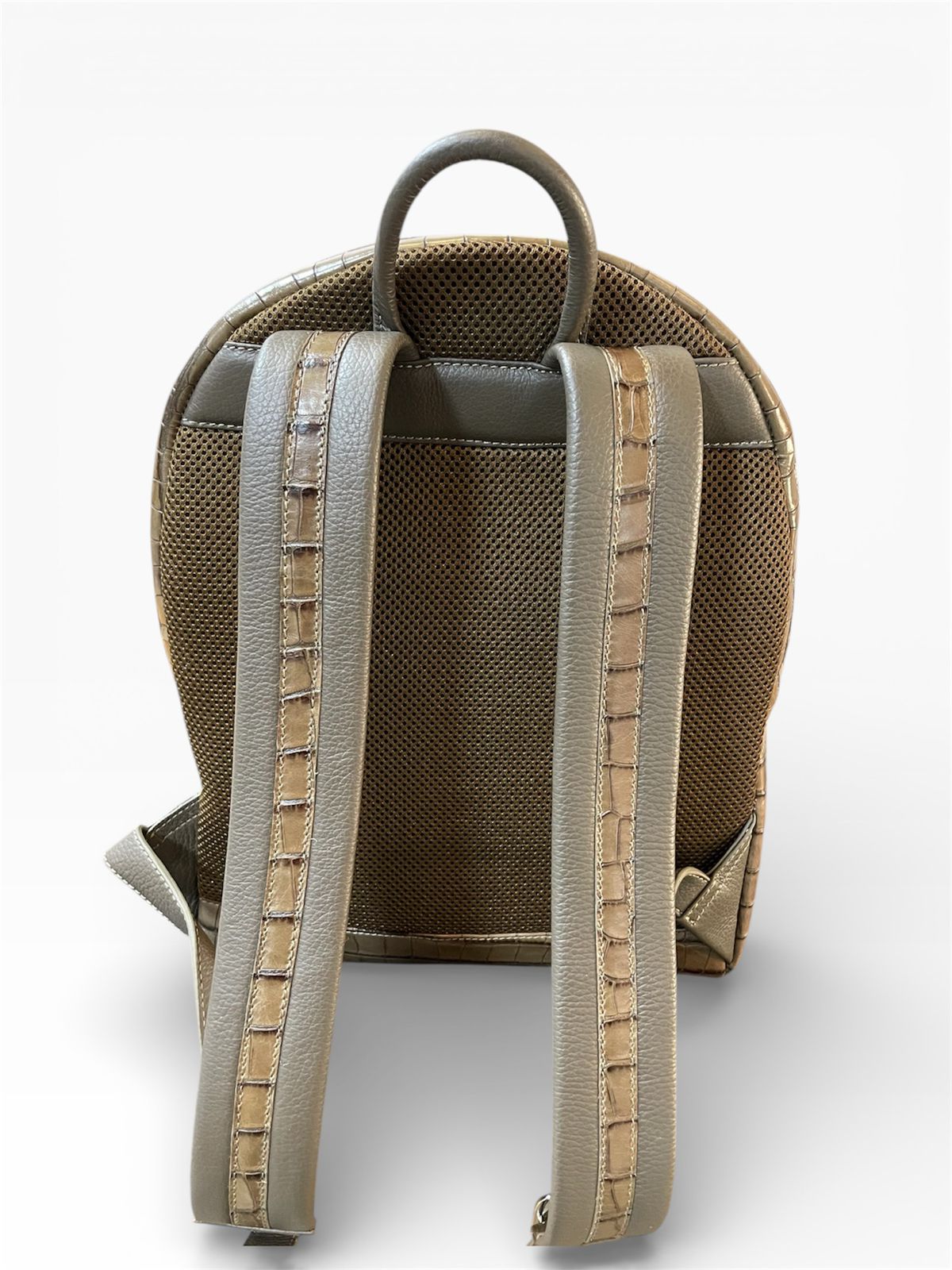 Premium Leather Backpack – Croco & Pebbled Finish